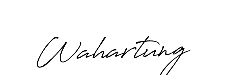 How to make Wahartung name signature. Use Antro_Vectra_Bolder style for creating short signs online. This is the latest handwritten sign. Wahartung signature style 7 images and pictures png