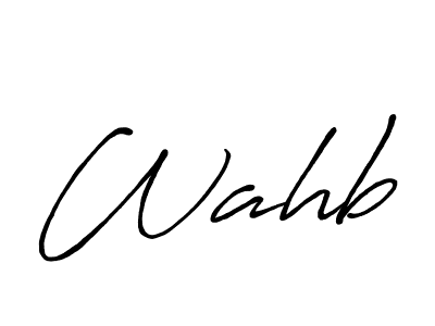 Wahb stylish signature style. Best Handwritten Sign (Antro_Vectra_Bolder) for my name. Handwritten Signature Collection Ideas for my name Wahb. Wahb signature style 7 images and pictures png