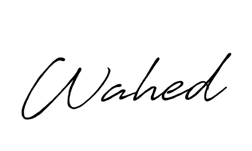 Use a signature maker to create a handwritten signature online. With this signature software, you can design (Antro_Vectra_Bolder) your own signature for name Wahed. Wahed signature style 7 images and pictures png