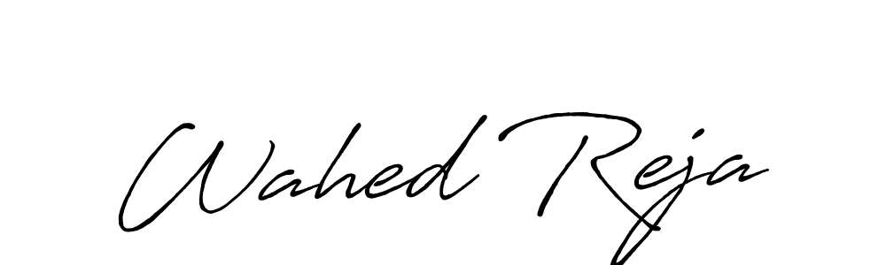 Make a beautiful signature design for name Wahed Reja. With this signature (Antro_Vectra_Bolder) style, you can create a handwritten signature for free. Wahed Reja signature style 7 images and pictures png