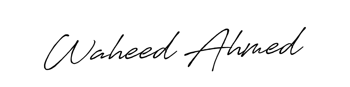 Waheed Ahmed stylish signature style. Best Handwritten Sign (Antro_Vectra_Bolder) for my name. Handwritten Signature Collection Ideas for my name Waheed Ahmed. Waheed Ahmed signature style 7 images and pictures png