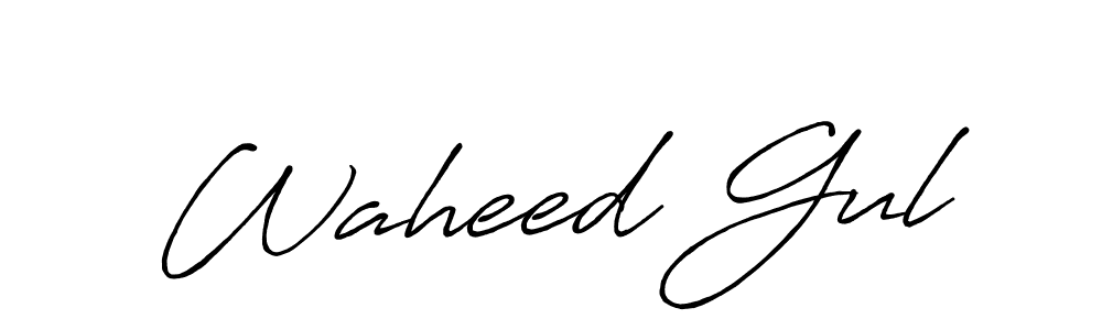 Design your own signature with our free online signature maker. With this signature software, you can create a handwritten (Antro_Vectra_Bolder) signature for name Waheed Gul. Waheed Gul signature style 7 images and pictures png