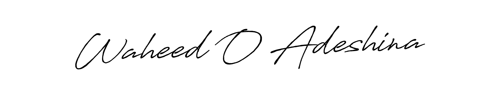 Use a signature maker to create a handwritten signature online. With this signature software, you can design (Antro_Vectra_Bolder) your own signature for name Waheed O Adeshina. Waheed O Adeshina signature style 7 images and pictures png