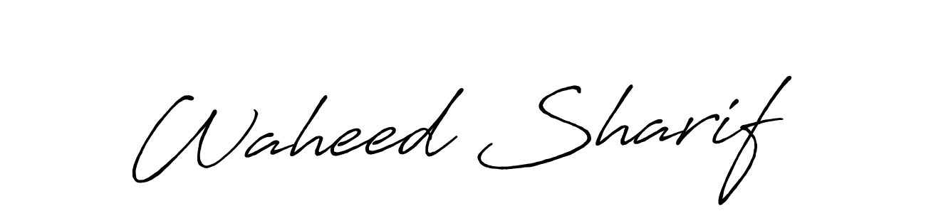 Use a signature maker to create a handwritten signature online. With this signature software, you can design (Antro_Vectra_Bolder) your own signature for name Waheed Sharif. Waheed Sharif signature style 7 images and pictures png