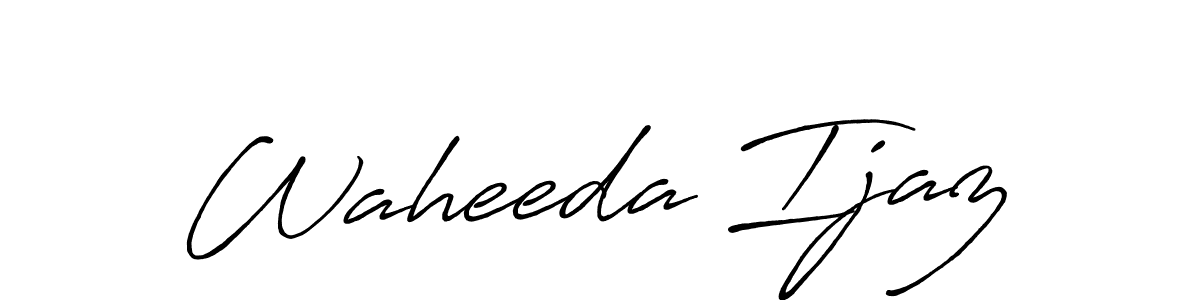 This is the best signature style for the Waheeda Ijaz name. Also you like these signature font (Antro_Vectra_Bolder). Mix name signature. Waheeda Ijaz signature style 7 images and pictures png