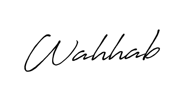 Make a beautiful signature design for name Wahhab. With this signature (Antro_Vectra_Bolder) style, you can create a handwritten signature for free. Wahhab signature style 7 images and pictures png