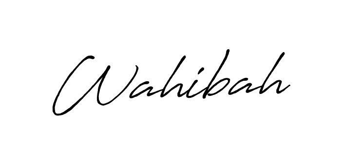 Wahibah stylish signature style. Best Handwritten Sign (Antro_Vectra_Bolder) for my name. Handwritten Signature Collection Ideas for my name Wahibah. Wahibah signature style 7 images and pictures png