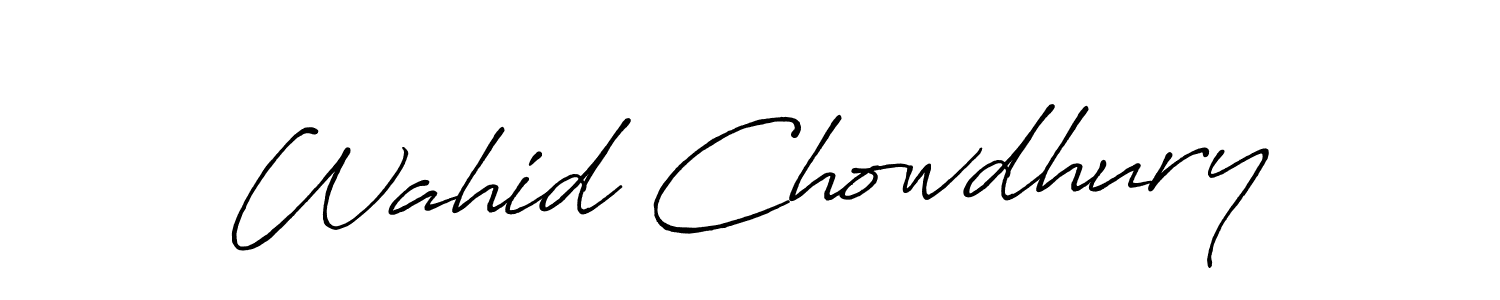 Use a signature maker to create a handwritten signature online. With this signature software, you can design (Antro_Vectra_Bolder) your own signature for name Wahid Chowdhury. Wahid Chowdhury signature style 7 images and pictures png