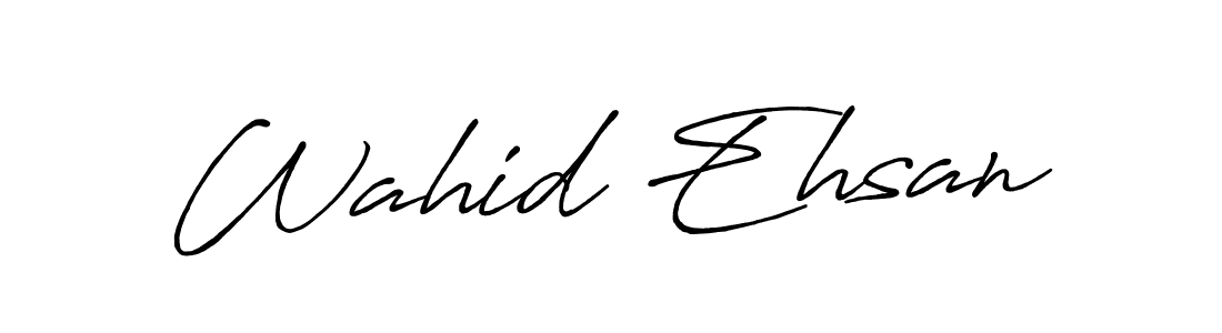 Use a signature maker to create a handwritten signature online. With this signature software, you can design (Antro_Vectra_Bolder) your own signature for name Wahid Ehsan. Wahid Ehsan signature style 7 images and pictures png