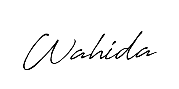 Use a signature maker to create a handwritten signature online. With this signature software, you can design (Antro_Vectra_Bolder) your own signature for name Wahida. Wahida signature style 7 images and pictures png