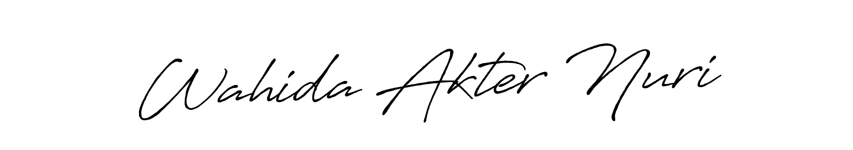 Create a beautiful signature design for name Wahida Akter Nuri. With this signature (Antro_Vectra_Bolder) fonts, you can make a handwritten signature for free. Wahida Akter Nuri signature style 7 images and pictures png