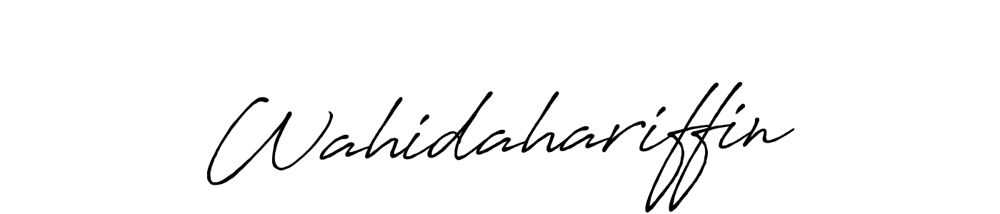 Use a signature maker to create a handwritten signature online. With this signature software, you can design (Antro_Vectra_Bolder) your own signature for name Wahidahariffin. Wahidahariffin signature style 7 images and pictures png