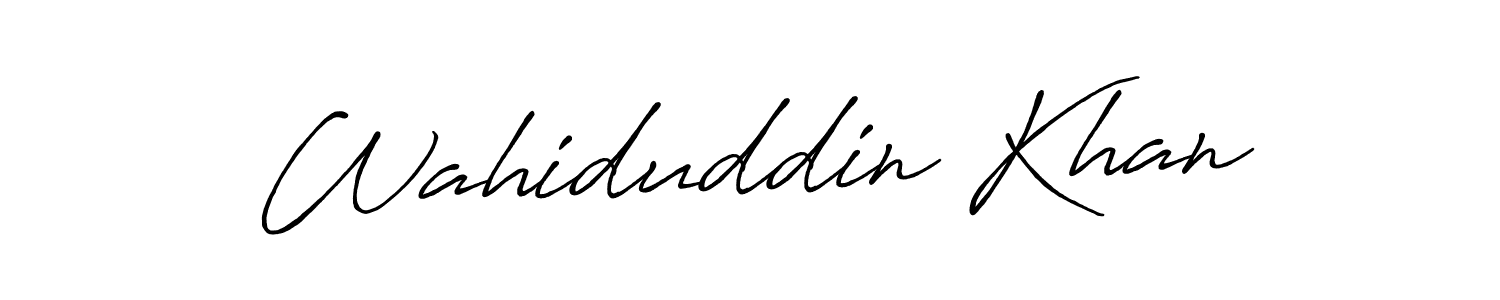 How to make Wahiduddin Khan name signature. Use Antro_Vectra_Bolder style for creating short signs online. This is the latest handwritten sign. Wahiduddin Khan signature style 7 images and pictures png