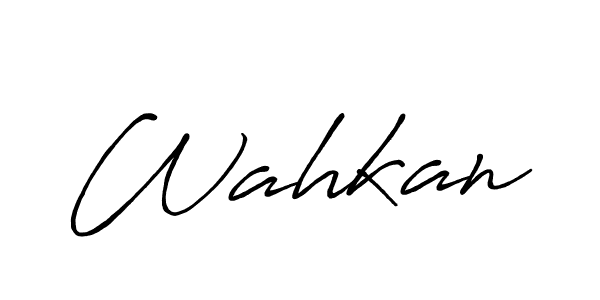 Use a signature maker to create a handwritten signature online. With this signature software, you can design (Antro_Vectra_Bolder) your own signature for name Wahkan. Wahkan signature style 7 images and pictures png