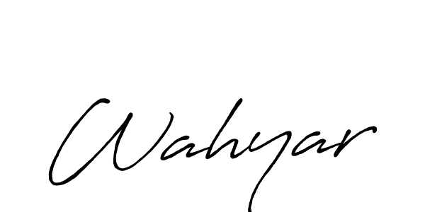 Use a signature maker to create a handwritten signature online. With this signature software, you can design (Antro_Vectra_Bolder) your own signature for name Wahyar. Wahyar signature style 7 images and pictures png