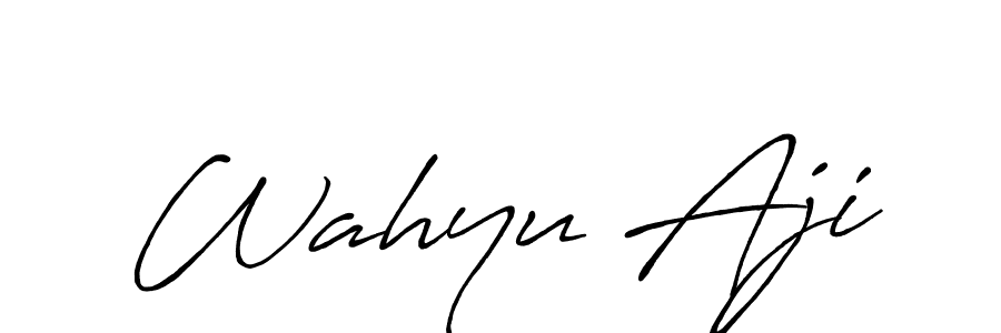 Use a signature maker to create a handwritten signature online. With this signature software, you can design (Antro_Vectra_Bolder) your own signature for name Wahyu Aji. Wahyu Aji signature style 7 images and pictures png