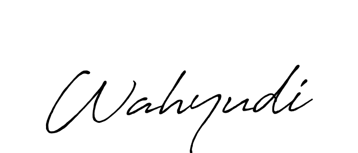 How to make Wahyudi signature? Antro_Vectra_Bolder is a professional autograph style. Create handwritten signature for Wahyudi name. Wahyudi signature style 7 images and pictures png
