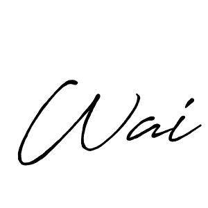 Make a beautiful signature design for name Wai. With this signature (Antro_Vectra_Bolder) style, you can create a handwritten signature for free. Wai signature style 7 images and pictures png