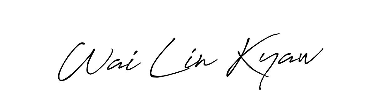 Make a beautiful signature design for name Wai Lin Kyaw. With this signature (Antro_Vectra_Bolder) style, you can create a handwritten signature for free. Wai Lin Kyaw signature style 7 images and pictures png