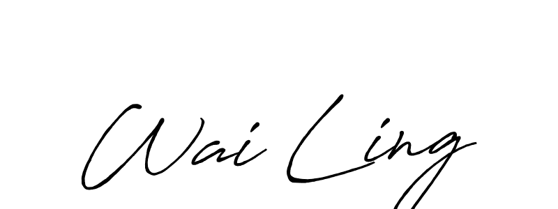 Use a signature maker to create a handwritten signature online. With this signature software, you can design (Antro_Vectra_Bolder) your own signature for name Wai Ling. Wai Ling signature style 7 images and pictures png