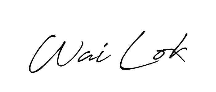 The best way (Antro_Vectra_Bolder) to make a short signature is to pick only two or three words in your name. The name Wai Lok include a total of six letters. For converting this name. Wai Lok signature style 7 images and pictures png