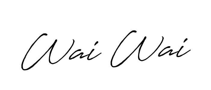 How to make Wai Wai name signature. Use Antro_Vectra_Bolder style for creating short signs online. This is the latest handwritten sign. Wai Wai signature style 7 images and pictures png