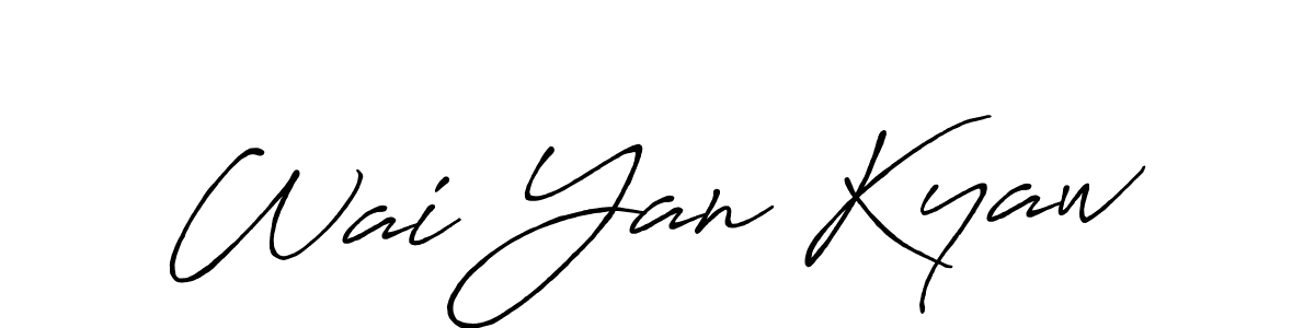 Also You can easily find your signature by using the search form. We will create Wai Yan Kyaw name handwritten signature images for you free of cost using Antro_Vectra_Bolder sign style. Wai Yan Kyaw signature style 7 images and pictures png