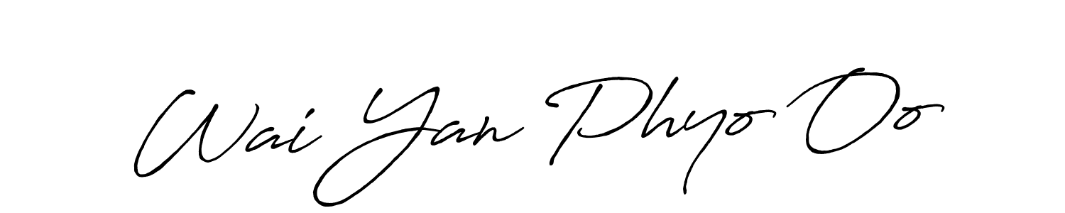 Make a beautiful signature design for name Wai Yan Phyo Oo. With this signature (Antro_Vectra_Bolder) style, you can create a handwritten signature for free. Wai Yan Phyo Oo signature style 7 images and pictures png
