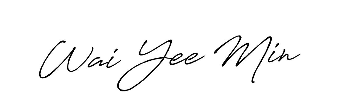 How to make Wai Yee Min name signature. Use Antro_Vectra_Bolder style for creating short signs online. This is the latest handwritten sign. Wai Yee Min signature style 7 images and pictures png