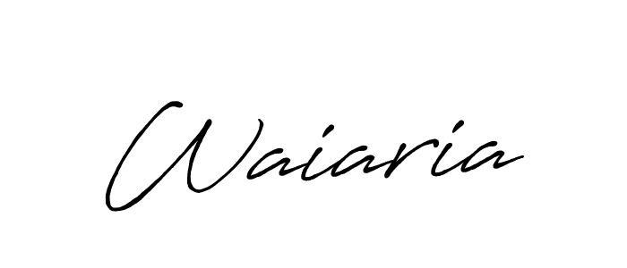 Create a beautiful signature design for name Waiaria. With this signature (Antro_Vectra_Bolder) fonts, you can make a handwritten signature for free. Waiaria signature style 7 images and pictures png