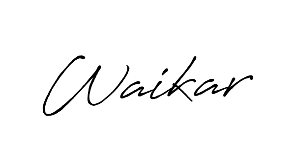 The best way (Antro_Vectra_Bolder) to make a short signature is to pick only two or three words in your name. The name Waikar include a total of six letters. For converting this name. Waikar signature style 7 images and pictures png