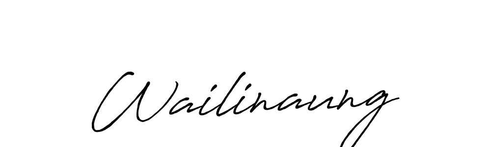 The best way (Antro_Vectra_Bolder) to make a short signature is to pick only two or three words in your name. The name Wailinaung include a total of six letters. For converting this name. Wailinaung signature style 7 images and pictures png