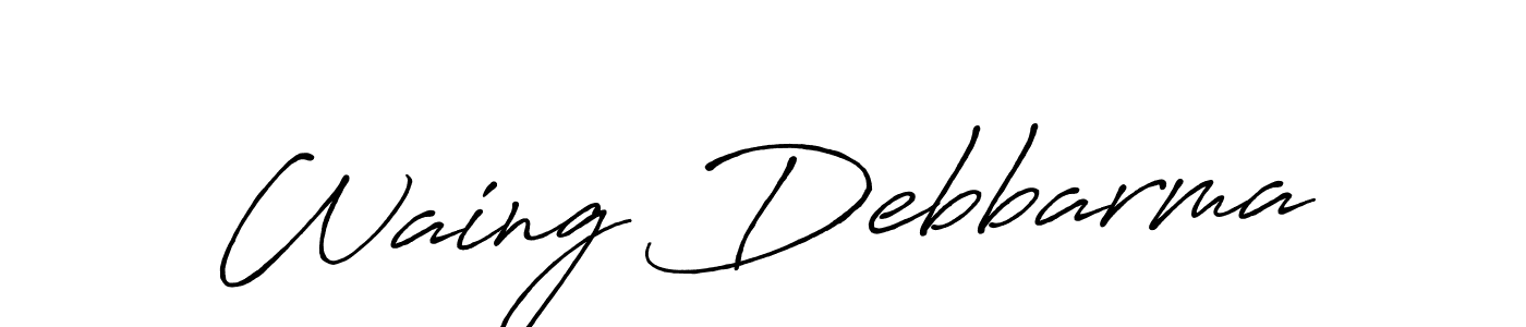 You can use this online signature creator to create a handwritten signature for the name Waing Debbarma. This is the best online autograph maker. Waing Debbarma signature style 7 images and pictures png