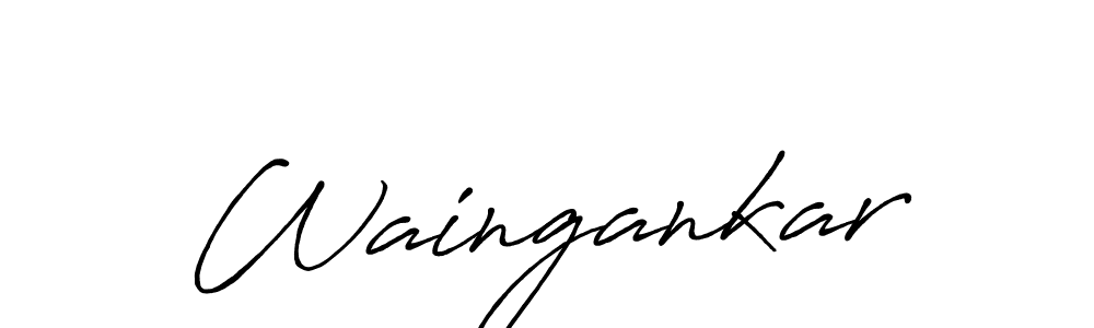 How to make Waingankar signature? Antro_Vectra_Bolder is a professional autograph style. Create handwritten signature for Waingankar name. Waingankar signature style 7 images and pictures png