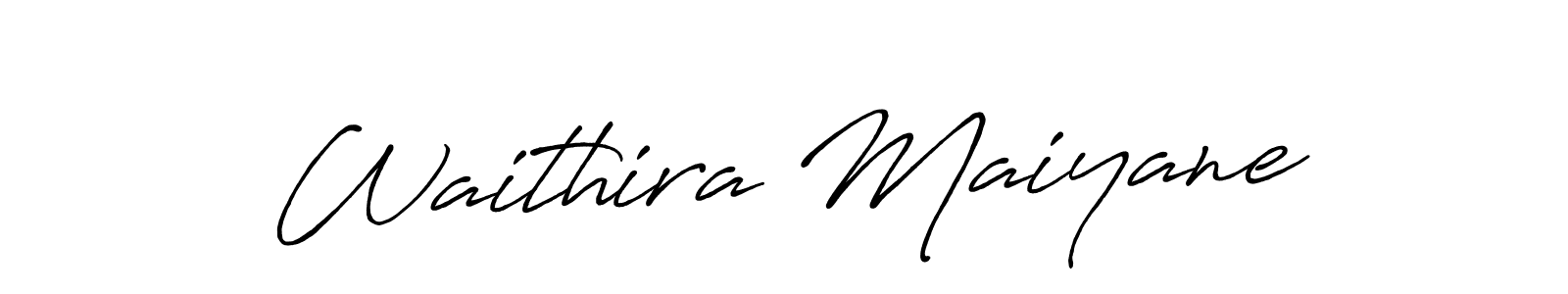 How to make Waithira Maiyane signature? Antro_Vectra_Bolder is a professional autograph style. Create handwritten signature for Waithira Maiyane name. Waithira Maiyane signature style 7 images and pictures png