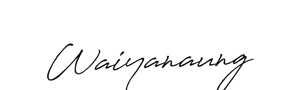 Make a beautiful signature design for name Waiyanaung. With this signature (Antro_Vectra_Bolder) style, you can create a handwritten signature for free. Waiyanaung signature style 7 images and pictures png