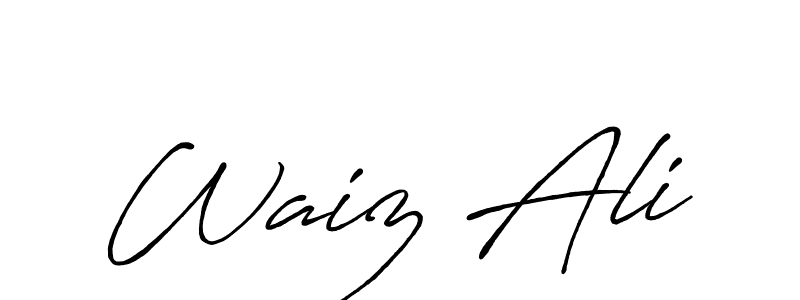 Use a signature maker to create a handwritten signature online. With this signature software, you can design (Antro_Vectra_Bolder) your own signature for name Waiz Ali. Waiz Ali signature style 7 images and pictures png