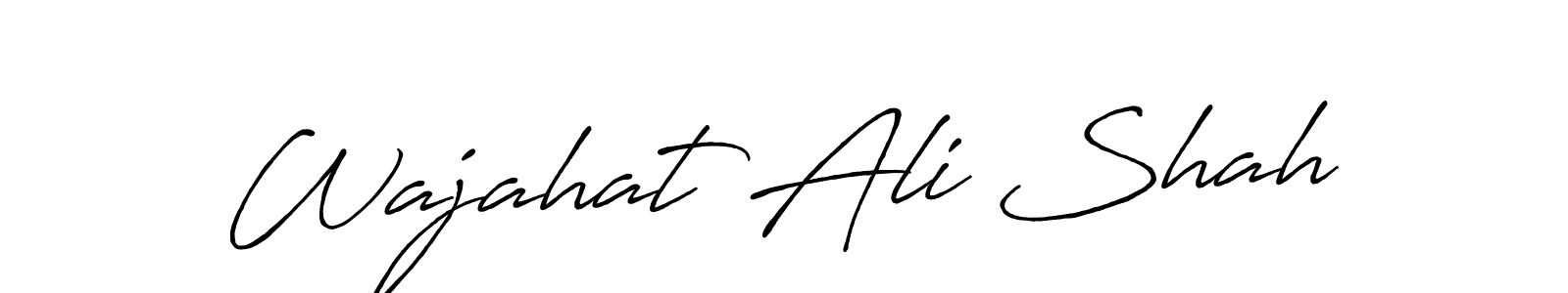 Make a beautiful signature design for name Wajahat Ali Shah. With this signature (Antro_Vectra_Bolder) style, you can create a handwritten signature for free. Wajahat Ali Shah signature style 7 images and pictures png