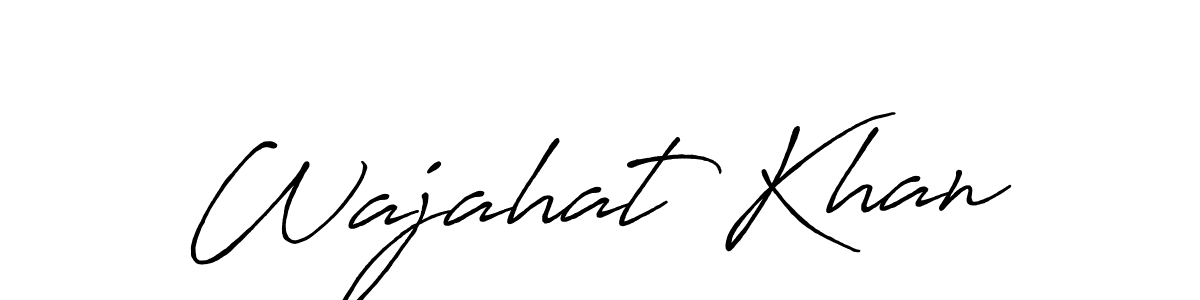 Make a beautiful signature design for name Wajahat Khan. With this signature (Antro_Vectra_Bolder) style, you can create a handwritten signature for free. Wajahat Khan signature style 7 images and pictures png