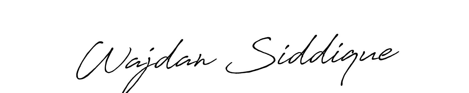 Make a beautiful signature design for name Wajdan Siddique. With this signature (Antro_Vectra_Bolder) style, you can create a handwritten signature for free. Wajdan Siddique signature style 7 images and pictures png