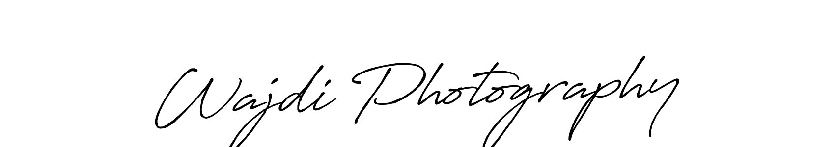 Wajdi Photography stylish signature style. Best Handwritten Sign (Antro_Vectra_Bolder) for my name. Handwritten Signature Collection Ideas for my name Wajdi Photography. Wajdi Photography signature style 7 images and pictures png