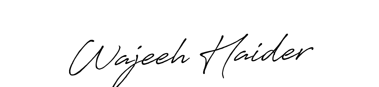 The best way (Antro_Vectra_Bolder) to make a short signature is to pick only two or three words in your name. The name Wajeeh Haider include a total of six letters. For converting this name. Wajeeh Haider signature style 7 images and pictures png