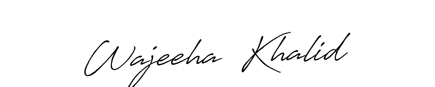 Wajeeha  Khalid stylish signature style. Best Handwritten Sign (Antro_Vectra_Bolder) for my name. Handwritten Signature Collection Ideas for my name Wajeeha  Khalid. Wajeeha  Khalid signature style 7 images and pictures png