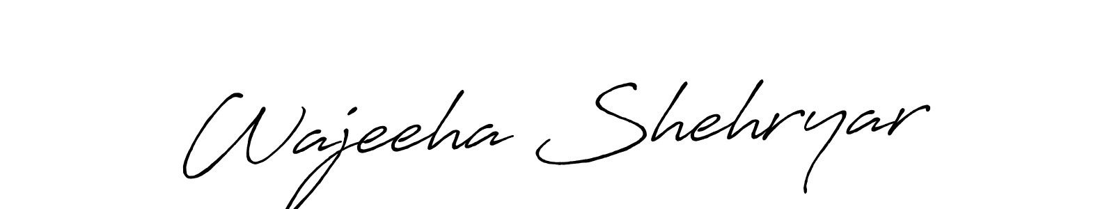 How to make Wajeeha Shehryar signature? Antro_Vectra_Bolder is a professional autograph style. Create handwritten signature for Wajeeha Shehryar name. Wajeeha Shehryar signature style 7 images and pictures png