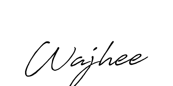 Use a signature maker to create a handwritten signature online. With this signature software, you can design (Antro_Vectra_Bolder) your own signature for name Wajhee. Wajhee signature style 7 images and pictures png