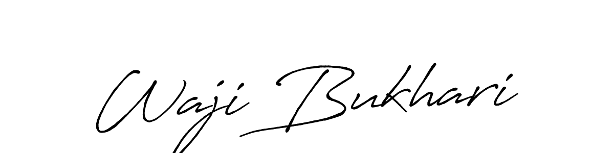 Make a beautiful signature design for name Waji Bukhari. With this signature (Antro_Vectra_Bolder) style, you can create a handwritten signature for free. Waji Bukhari signature style 7 images and pictures png