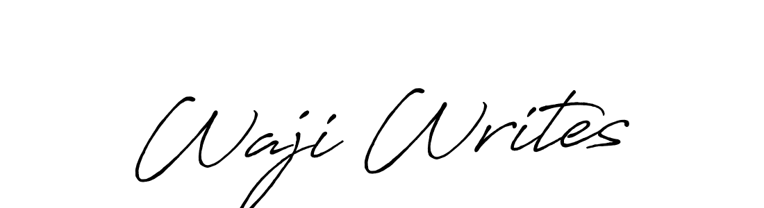 Create a beautiful signature design for name Waji Writes. With this signature (Antro_Vectra_Bolder) fonts, you can make a handwritten signature for free. Waji Writes signature style 7 images and pictures png