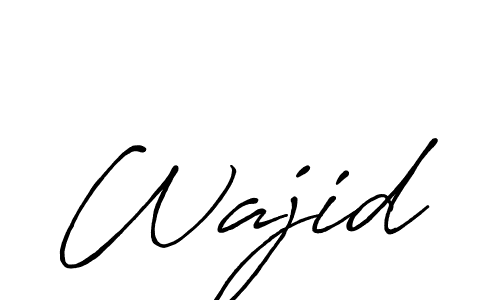 Use a signature maker to create a handwritten signature online. With this signature software, you can design (Antro_Vectra_Bolder) your own signature for name Wajid. Wajid signature style 7 images and pictures png