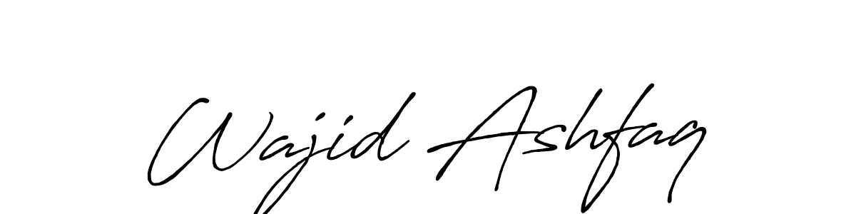 Create a beautiful signature design for name Wajid Ashfaq. With this signature (Antro_Vectra_Bolder) fonts, you can make a handwritten signature for free. Wajid Ashfaq signature style 7 images and pictures png