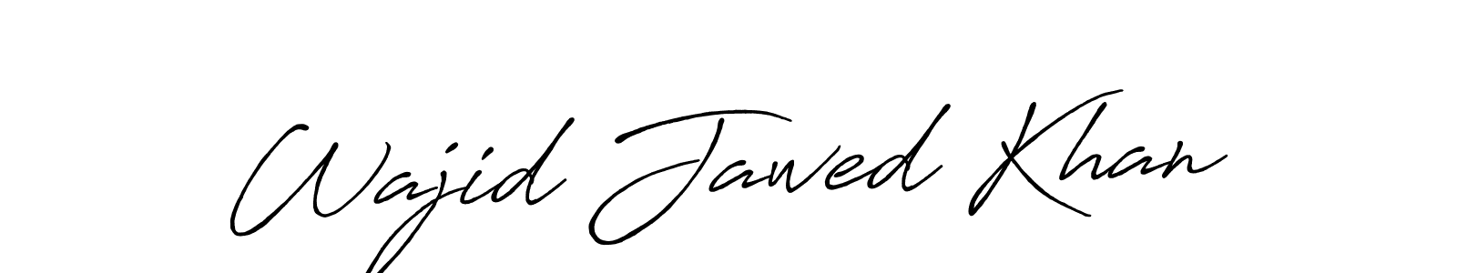 How to make Wajid Jawed Khan name signature. Use Antro_Vectra_Bolder style for creating short signs online. This is the latest handwritten sign. Wajid Jawed Khan signature style 7 images and pictures png